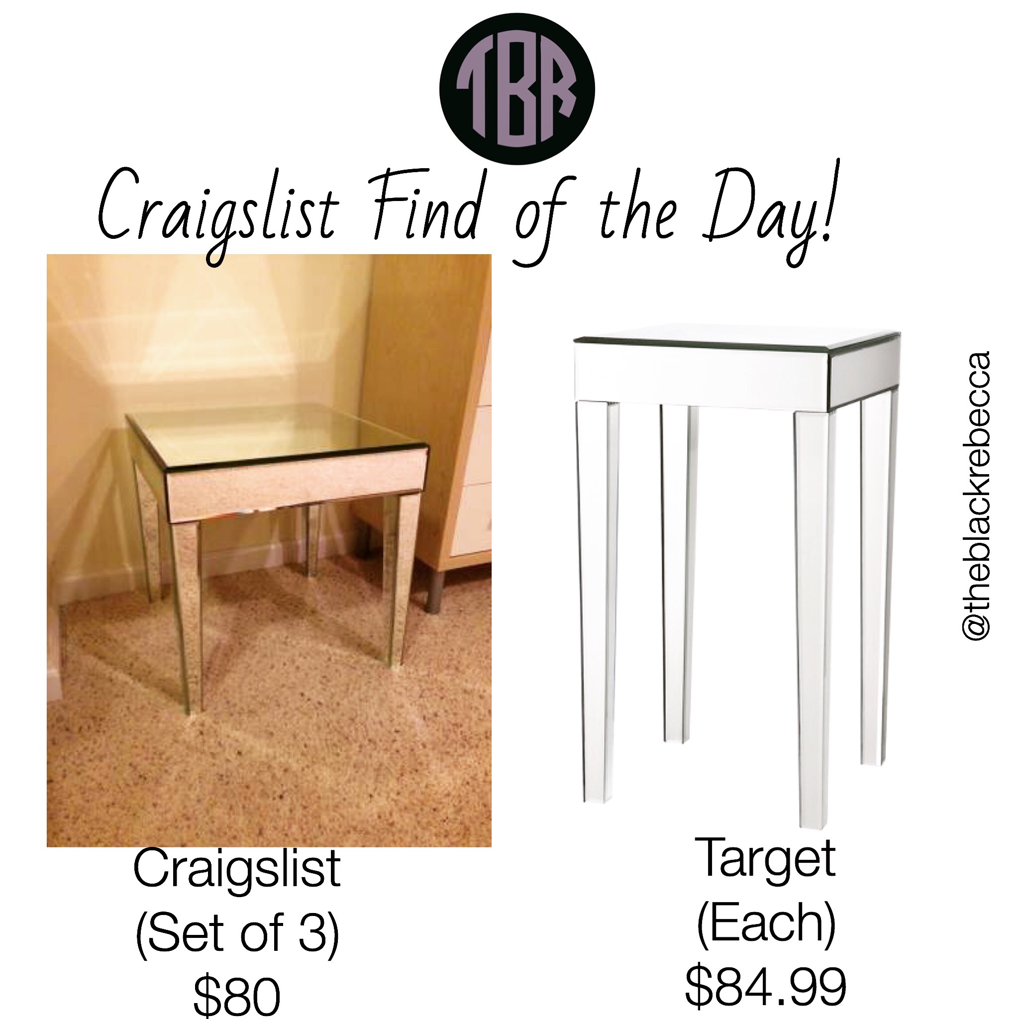 Craigslist Find Of The Day Target Mirrored Side Tables The